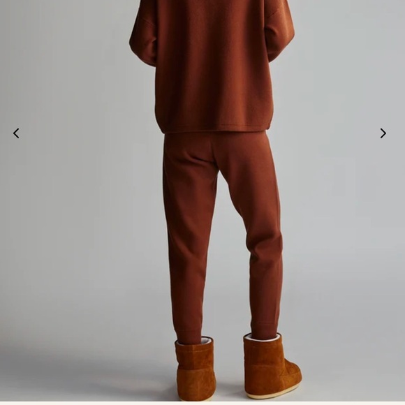 Varley True Knit Kent Lounge Pant Cuffed Hem Tosh Sweatpants Brown 27.5 Size S - Picture 2 of 16